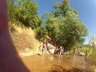 superb bikini brawl n beatdown by inflatable raft at river